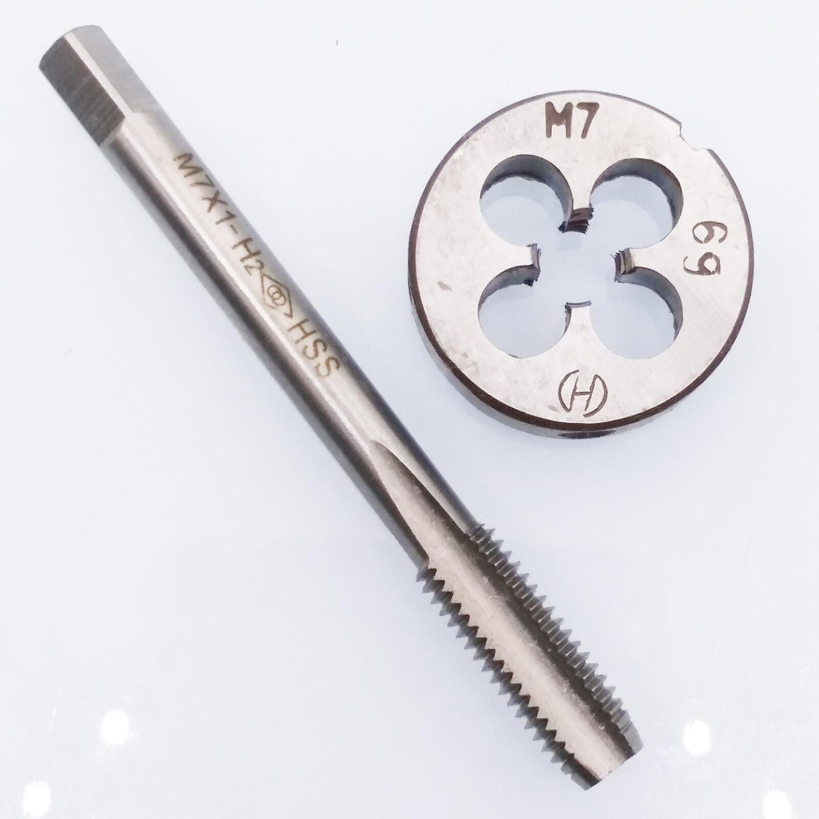 HSS M7 x 1mm Tap & M7 x 1mm Die Metric Thread Left Hand