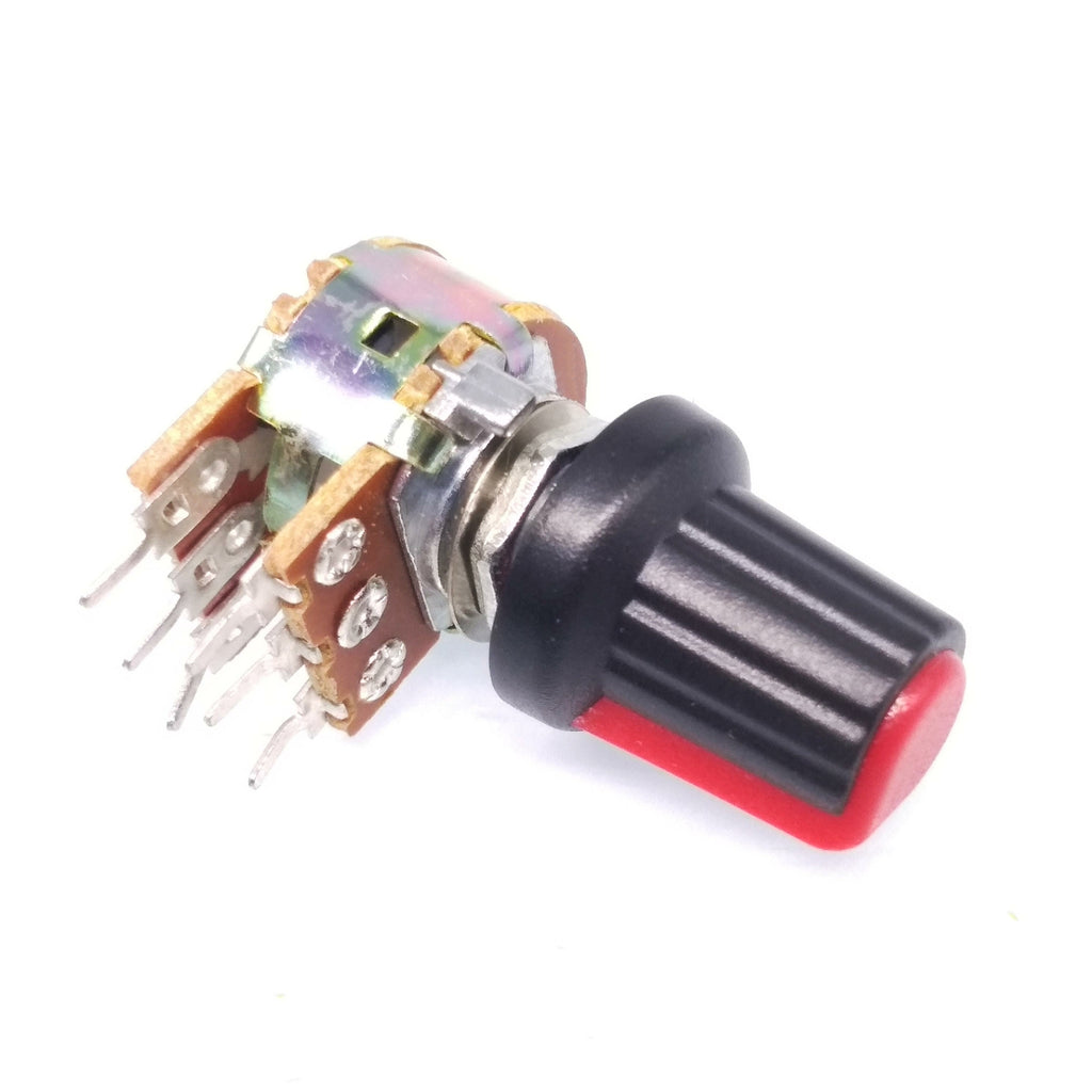 10 Units 2K B2K OHM Linear Taper Rotary Dual Potentiometer POT Red Knob
