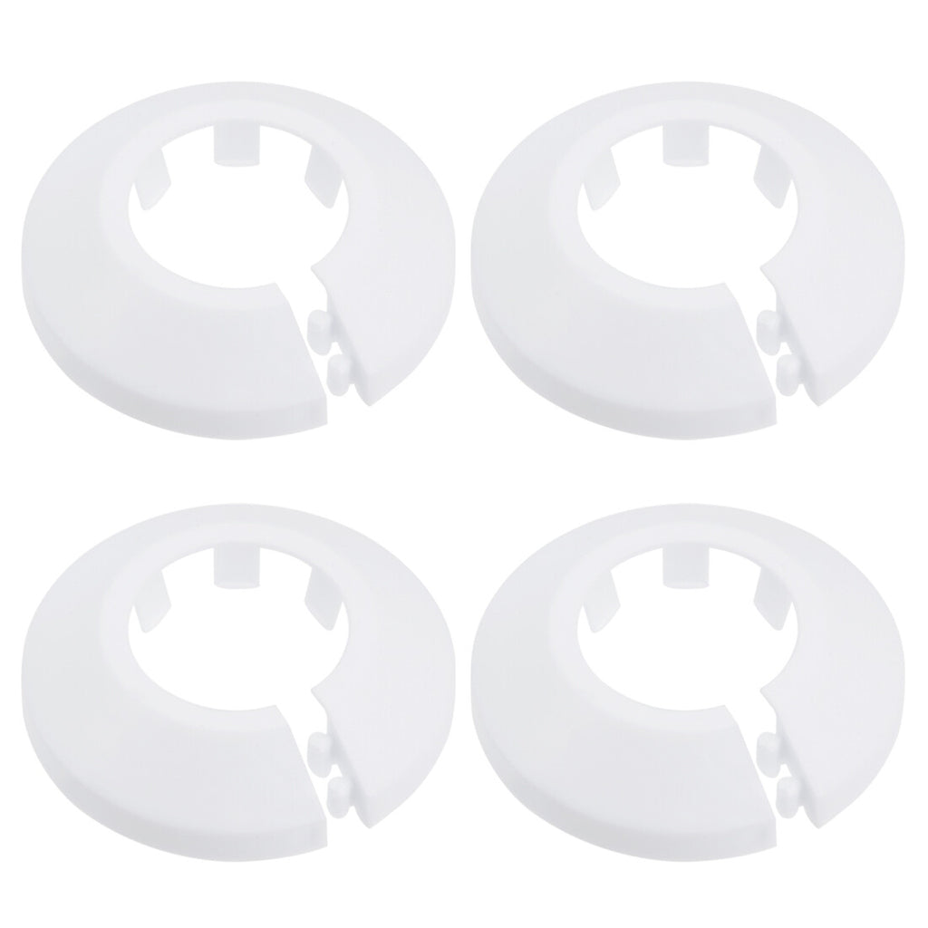4pcs 25mm Pipe Cover Decoration PP Plastic Water Pipe Escutcheon White