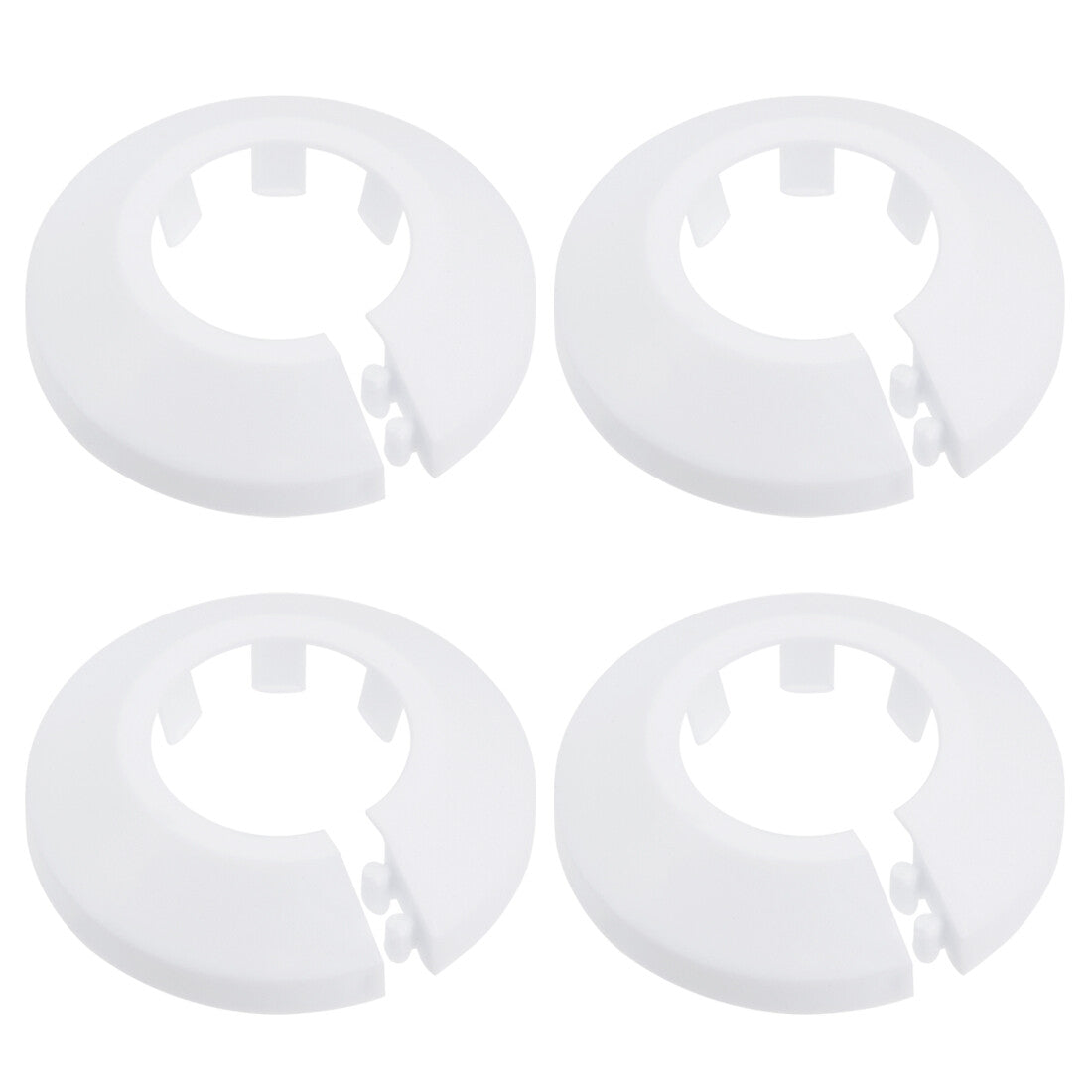 4pcs 25mm Pipe Cover Decoration PP Plastic Water Pipe Escutcheon White