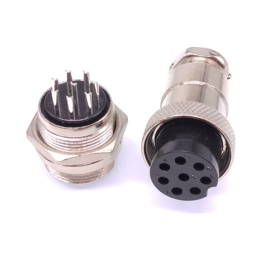 1Set GX20 8Pin 20mm Panel Mounting Metal Aviation Connector Plug + Socket