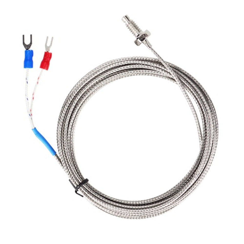 10pcs M6 x 1.0mm Threaded Temperature Sensor K-type Thermocouple Probe 2m Cable
