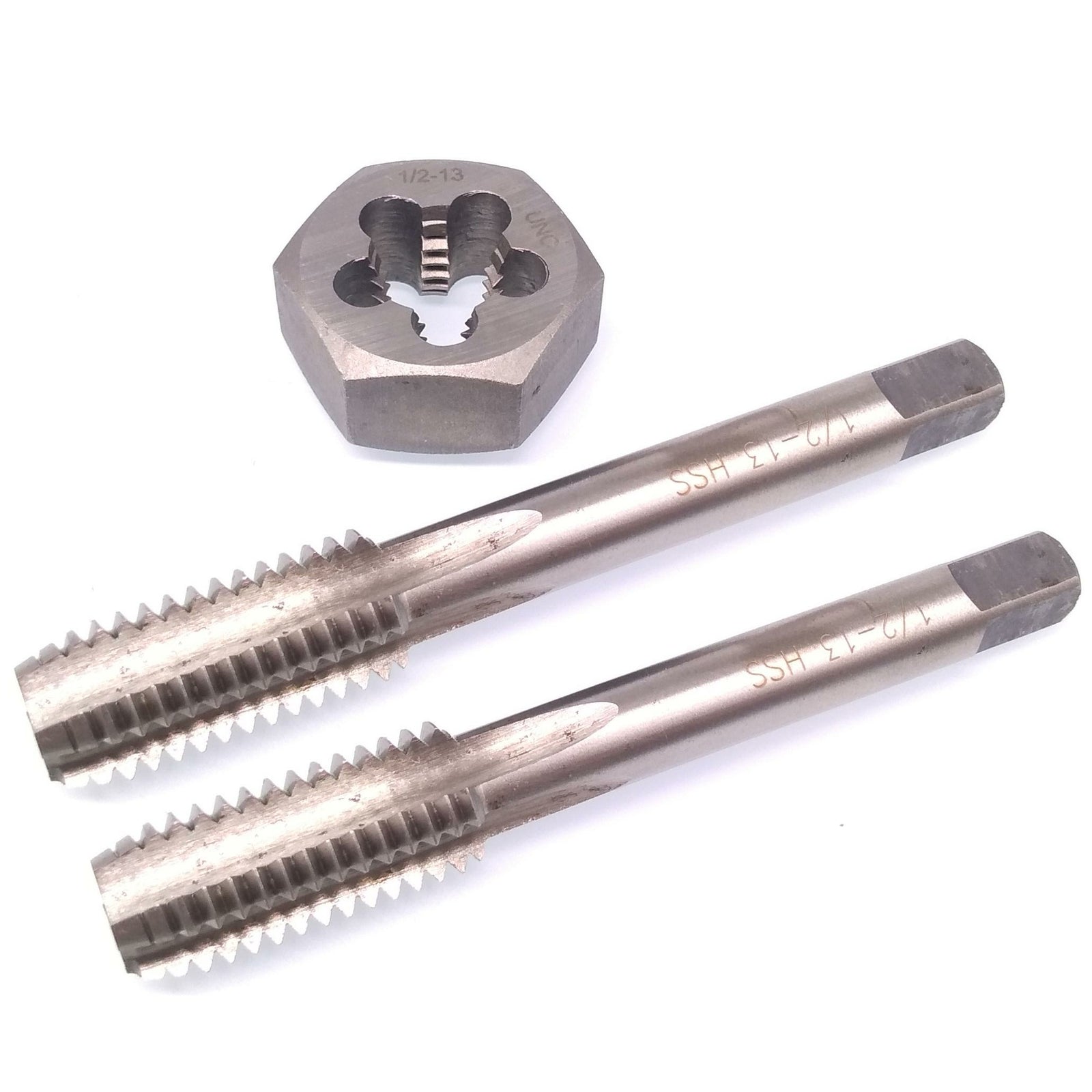 HSS 1/2-13 Taper & Plug Tap & 1/2-13 Hexagon Die Thread Right Hand Set