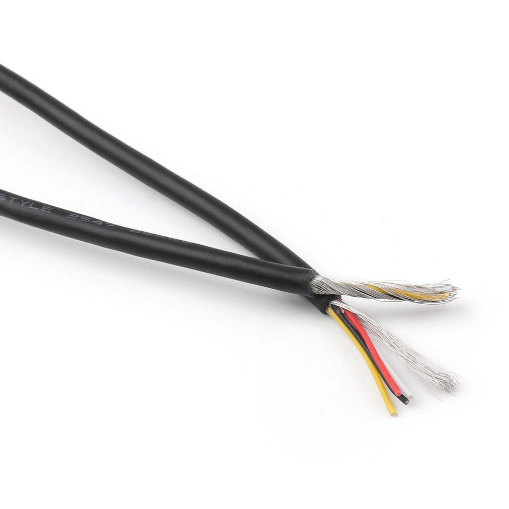 50ft UL2547 2 Core 28AWG Shielded Audio Headphone Signal Cable Wire