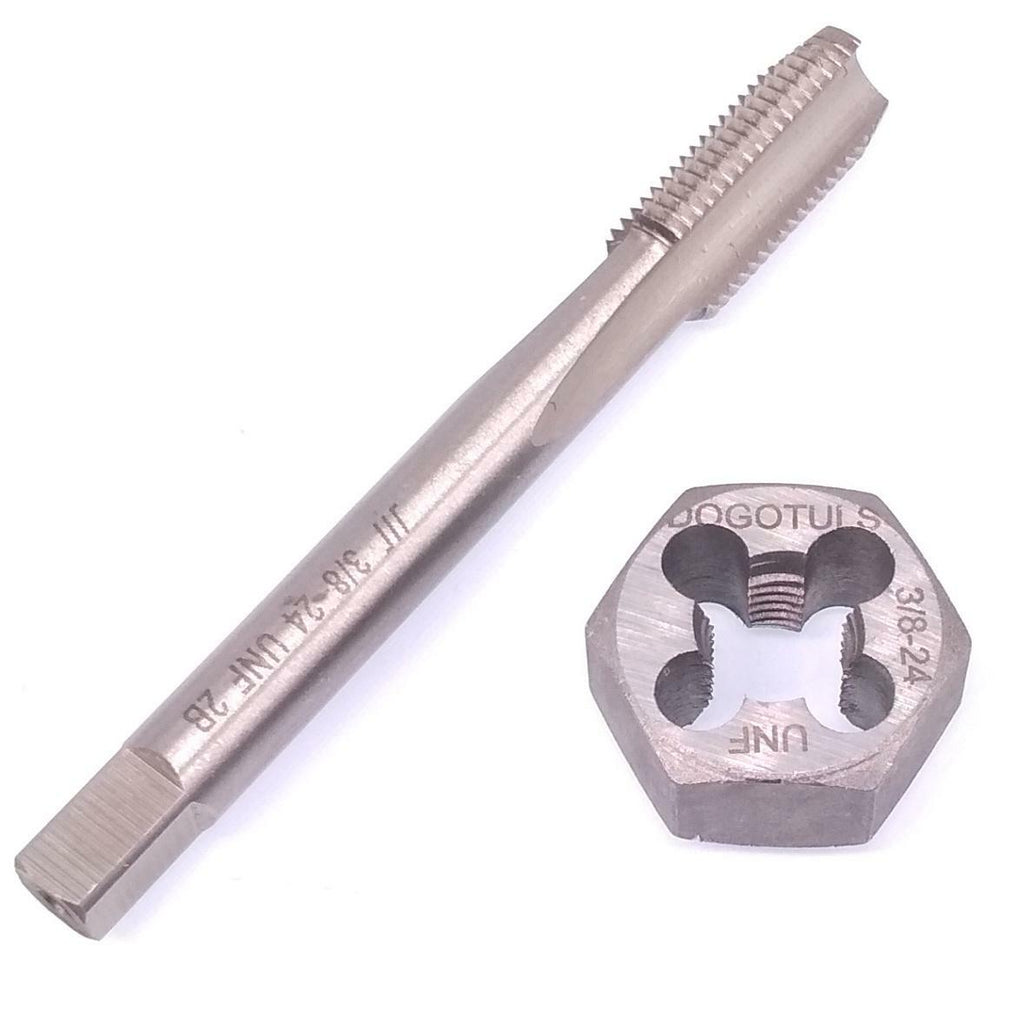 US Stock HSS 3/8-24 Tap & 3/8-24 Hexagon Die Thread Right Hand Set