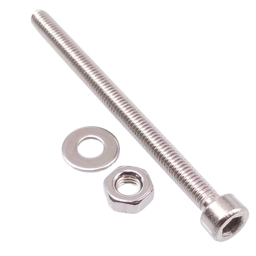 100x M3 x 45mm Socket Head Cap Screws Stainless Steel Allen Socket Nuts Washers