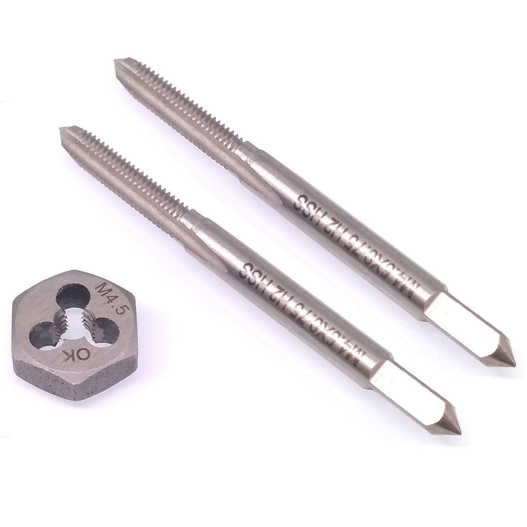 HSS M4.5x0.75mm Taper & Plug Tap & 4.5x0.75mm Hexagon Die Metric Right Hand Set