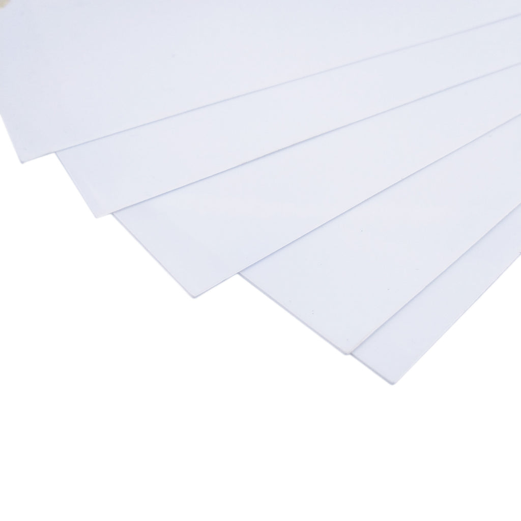 5pcs ABS Styrene Plastic Flat Sheet Plate 0.5mm ±10% x 200mm x 250mm White