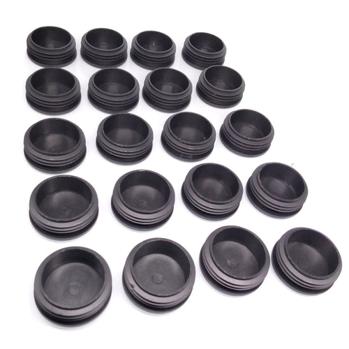 20pcs Round Plastic Black Blanking End Cap Caps Tube Pipe Inserts Plug Bung 48mm