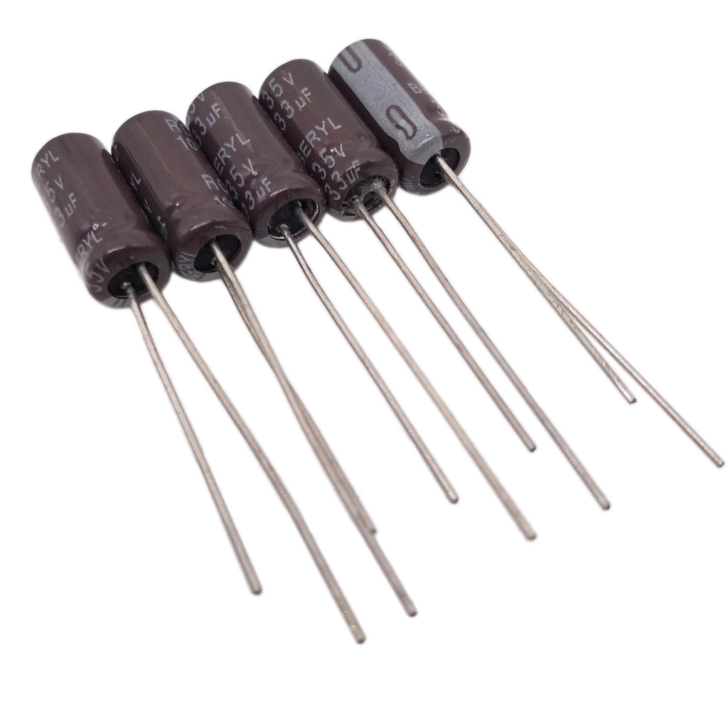 AU Stock 50pcs Electrolytic Capacitors 33uF 33mfd 35V +105℃ Radial 5 x 12mm