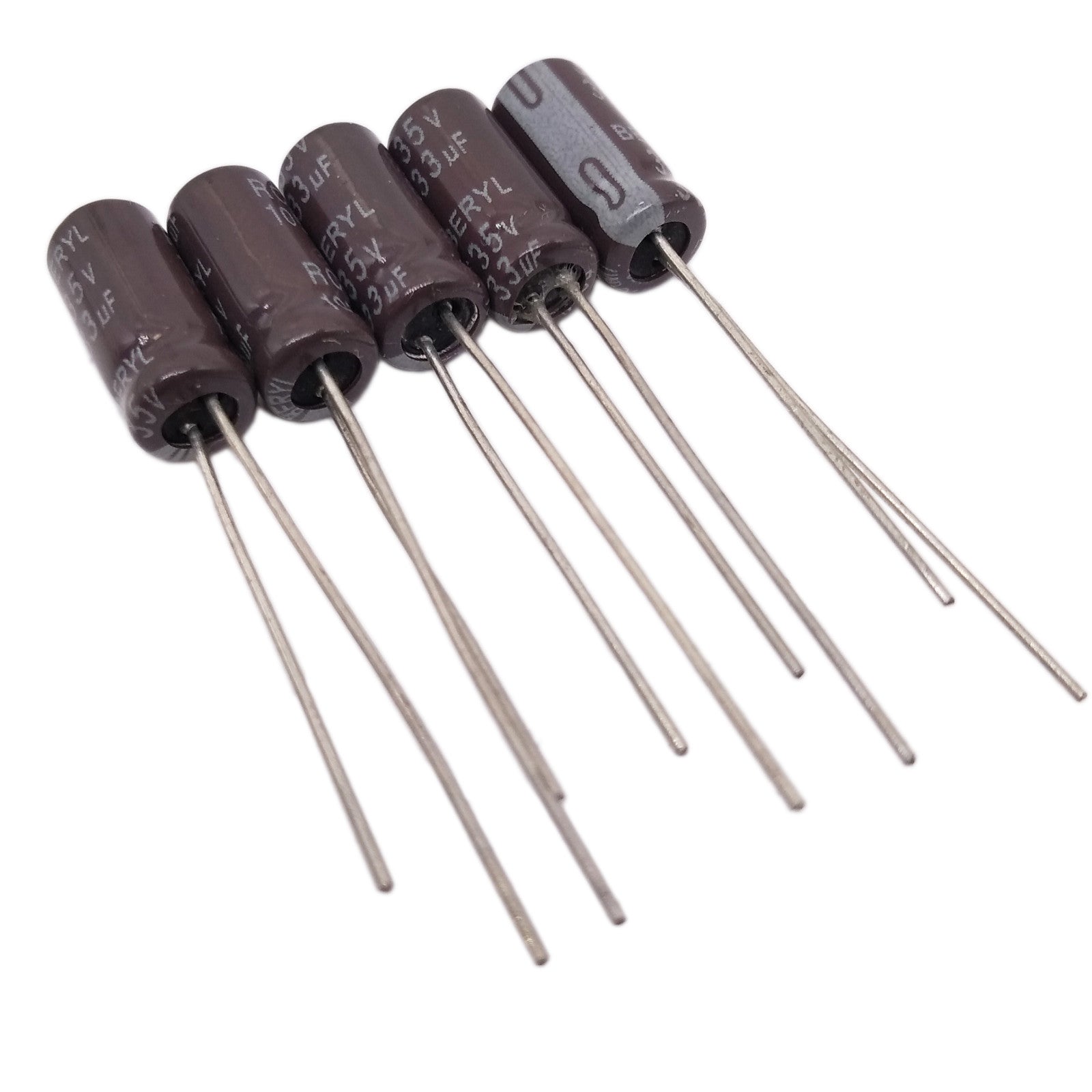 AU Stock 50pcs Electrolytic Capacitors 33uF 33mfd 35V +105℃ Radial 5 x 12mm