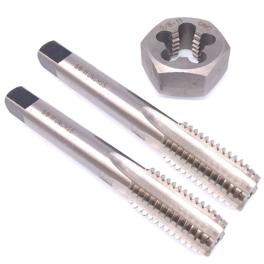 HSS 5/8-11 Taper & Plug Tap & 5/8-11 Hexagon Die Thread Right Hand Set