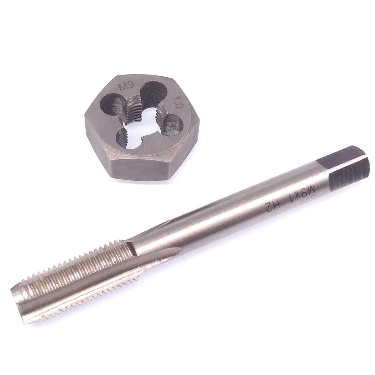 US Stock HSS M9 x 1mm Tap & M9 x 1mm Hexagon Die Metric Thread Right Hand Set