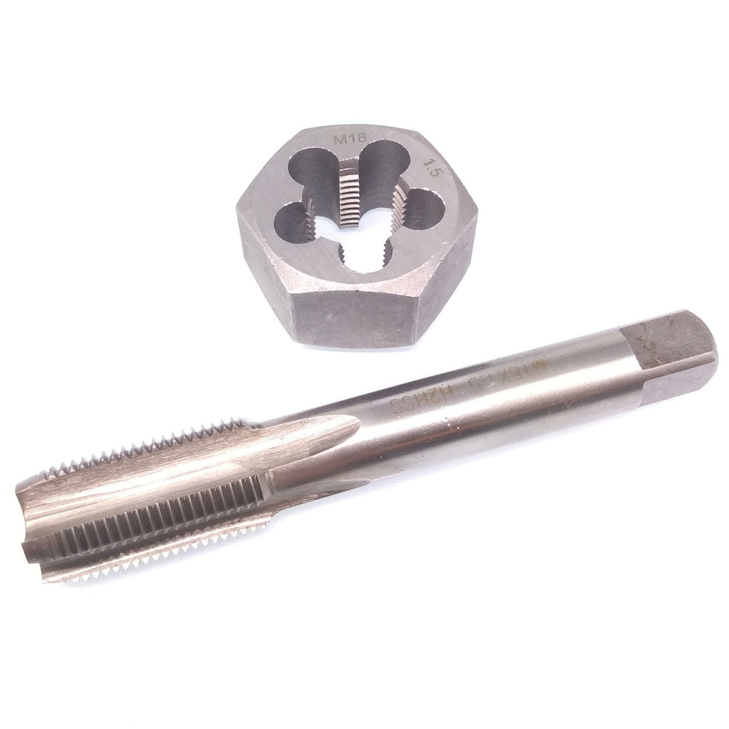 US Stock HSS M18 x 1.5mm Tap & 18x1.5mm Hexagon Die Metric Thread Right Hand Set