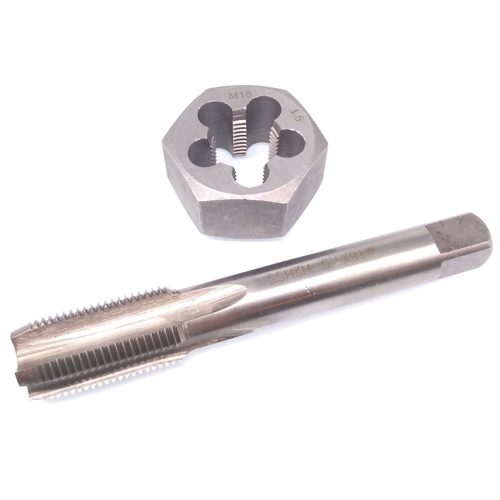 US Stock HSS M18 x 1.5mm Tap & 18x1.5mm Hexagon Die Metric Thread Right Hand Set