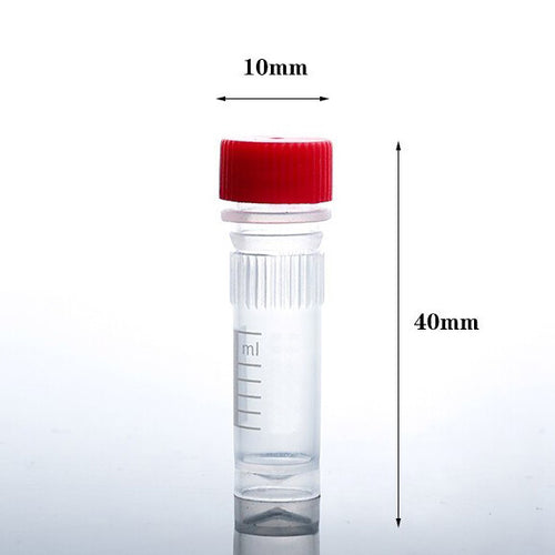 250pcs 1ml Red Plastic Vials Microcentrifuge Tubes Lab Screw Cap Tube