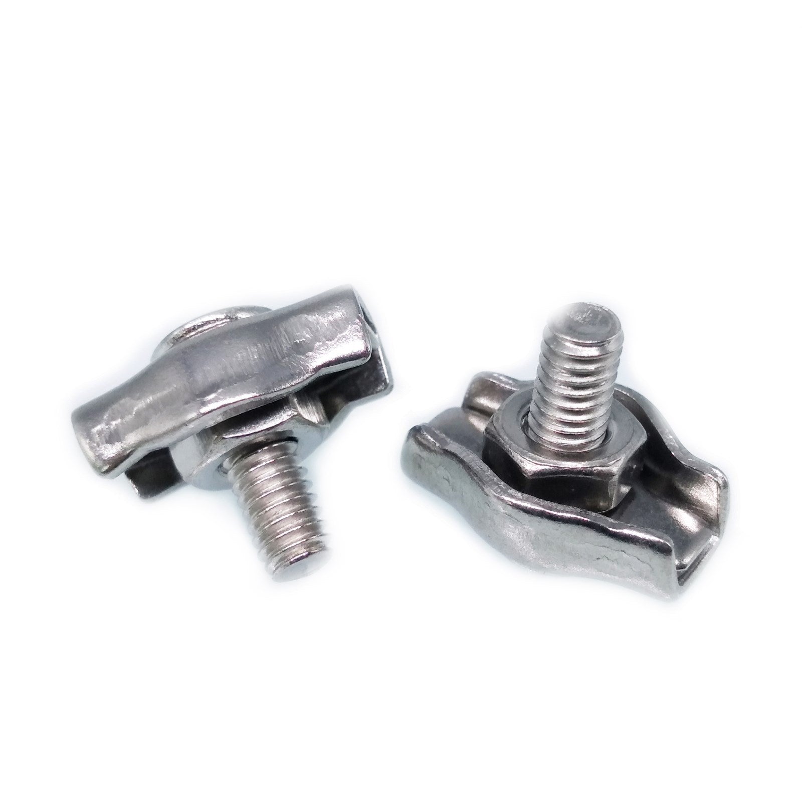 US Stock 10pcs 2mm 304/A2 Stainless Steel Wire Rope Simple Grip Cable Clamp