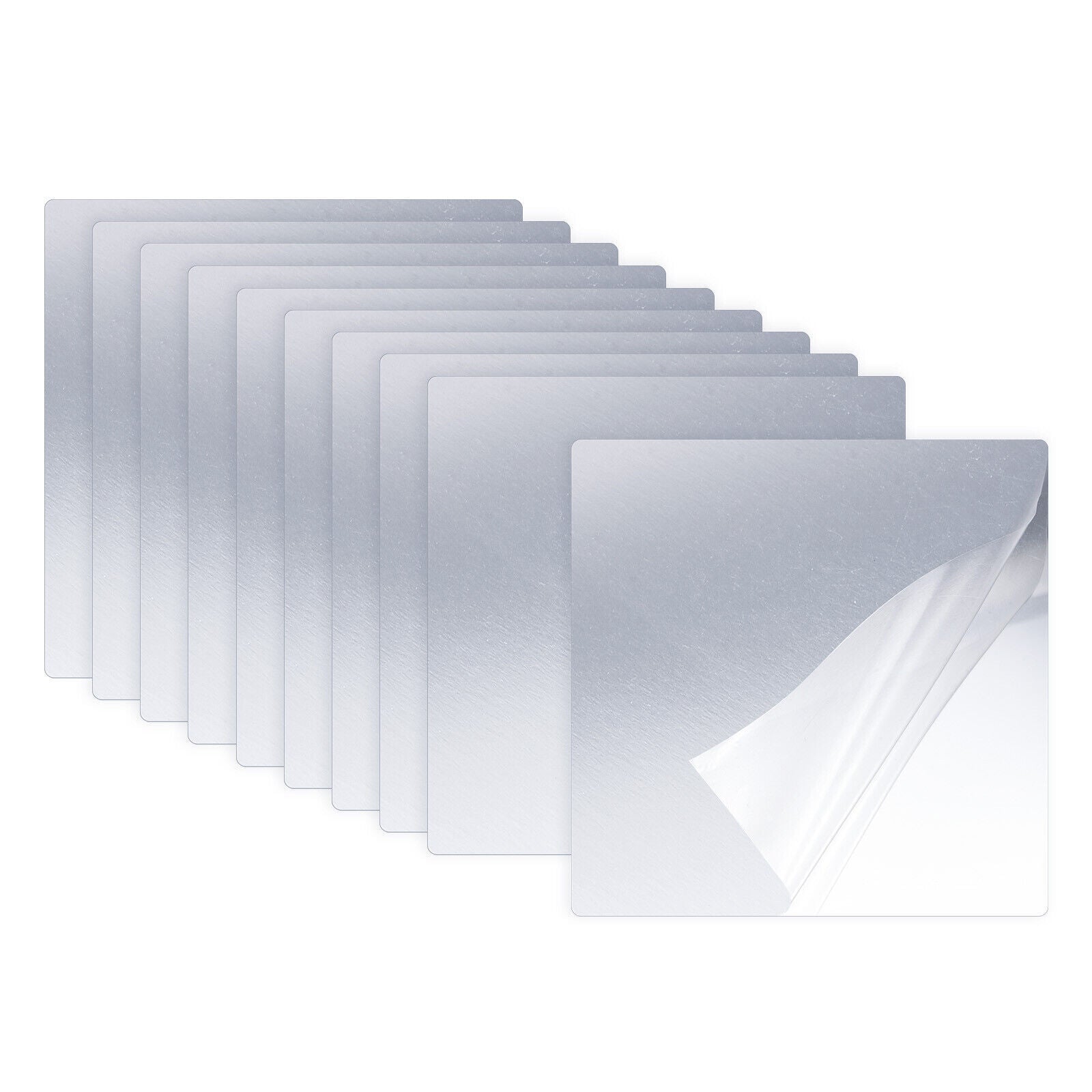 10pcs Flexible Mirror Sheet 50 x 50 x 0.3mm ±10% Self Adhesive Wall Sticker