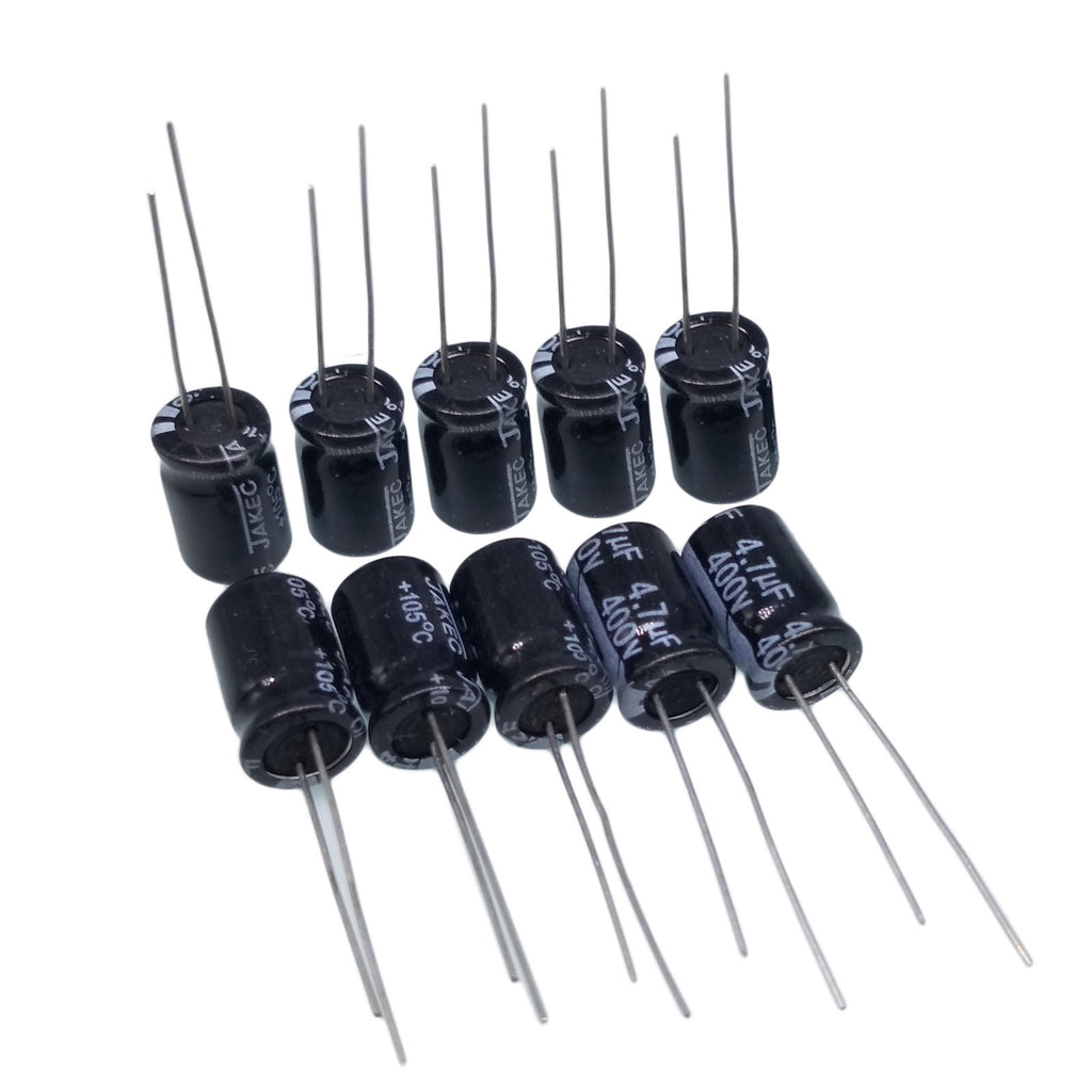 US Stock 50pcs Electrolytic Capacitors 4.7uF 4.7mfd 400V +105℃ Radial 8 x 13mm