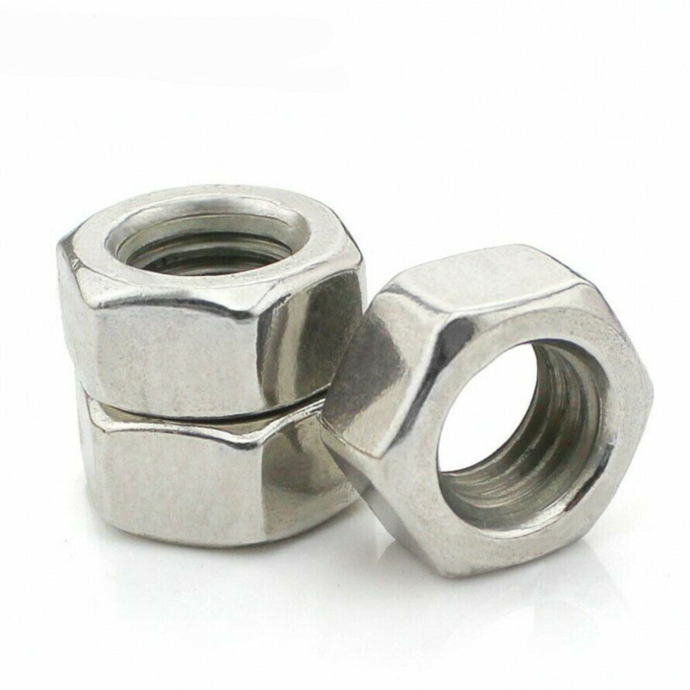 5pcs Hex Full Nuts Left Hand Reverse Thread M8 A2 Stainless Steel Zinc Plated
