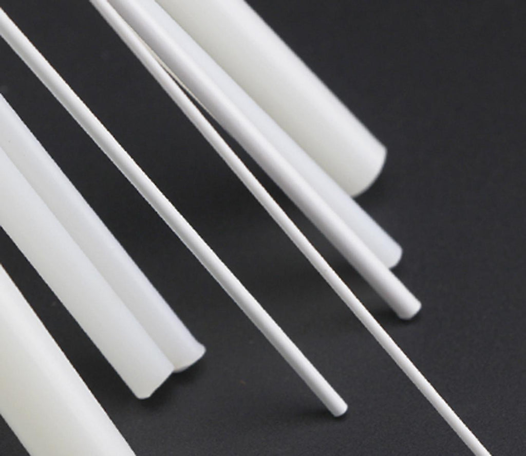 US Stock 10x ABS Styrene Plastic Round Bar Rod Dia 1mm ±10% 9.8" 250mm White