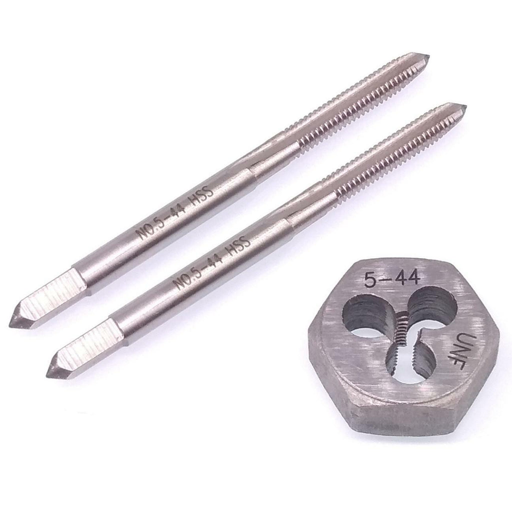 HSS 5-44 Taper & Plug Tap & 5-44 Hexagon Die Thread Right Hand Set