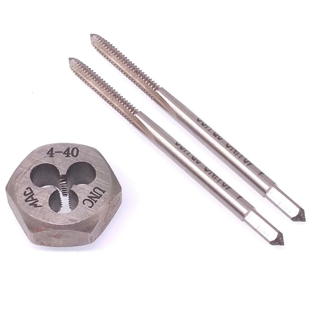 HSS 4-40 Taper & Plug Tap & 4-40 Hexagon Die Thread Right Hand Set