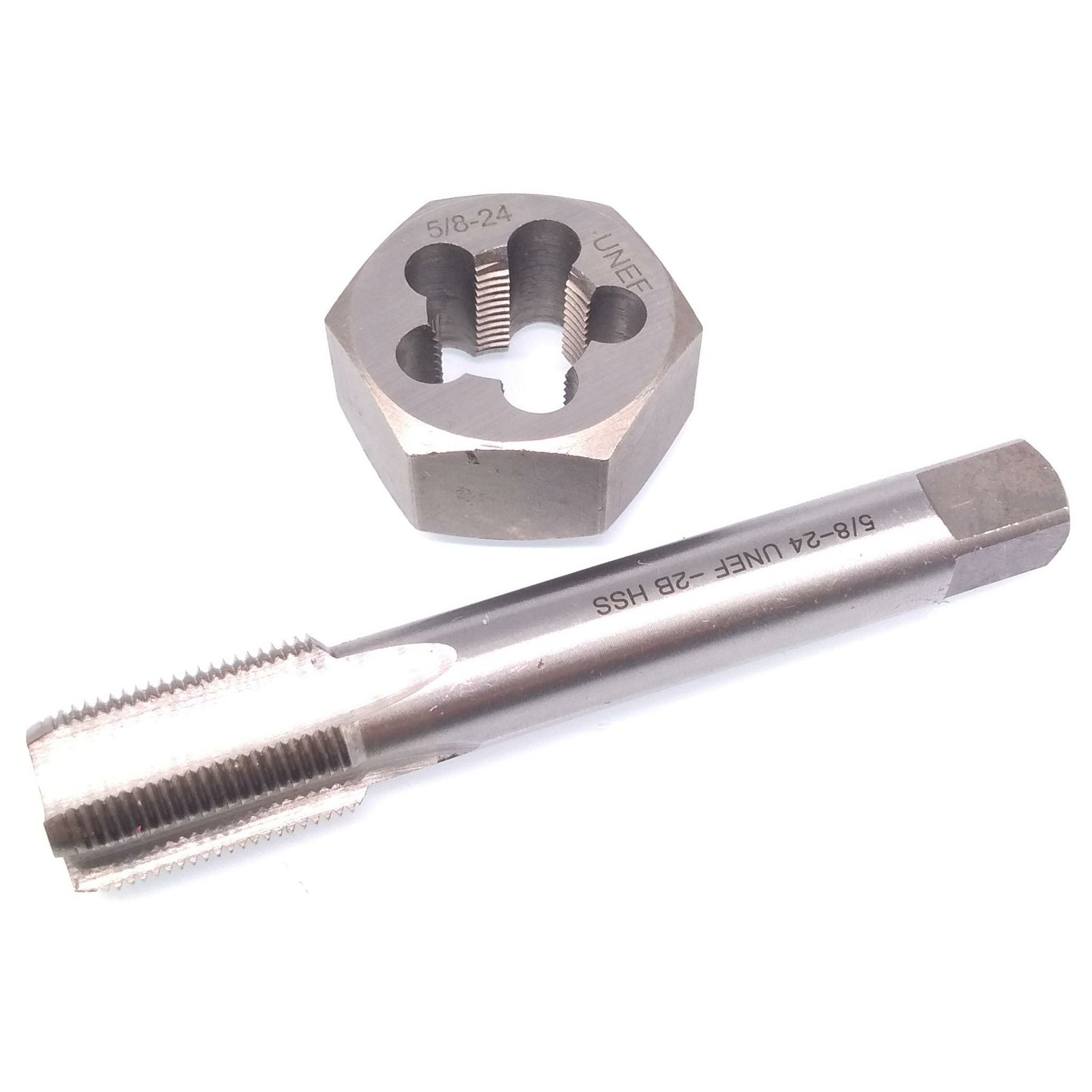 US Stock HSS 5/8-24 Tap & 5/8-24 Hexagon Die Thread Right Hand Set