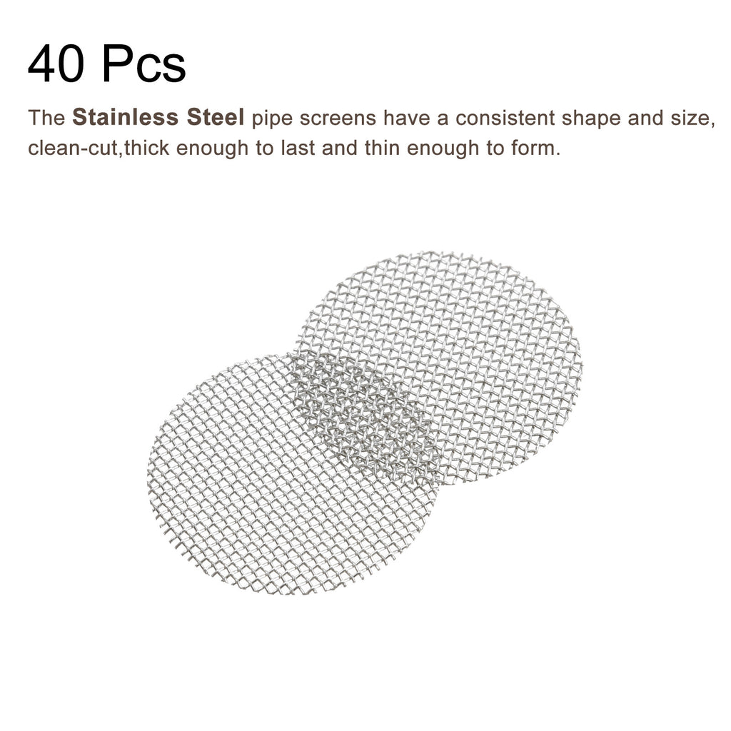 40pcs 60# Pipe Screen Stainless Steel Screen 1/2 Inch 12.7mm Dia for Pipe Filter