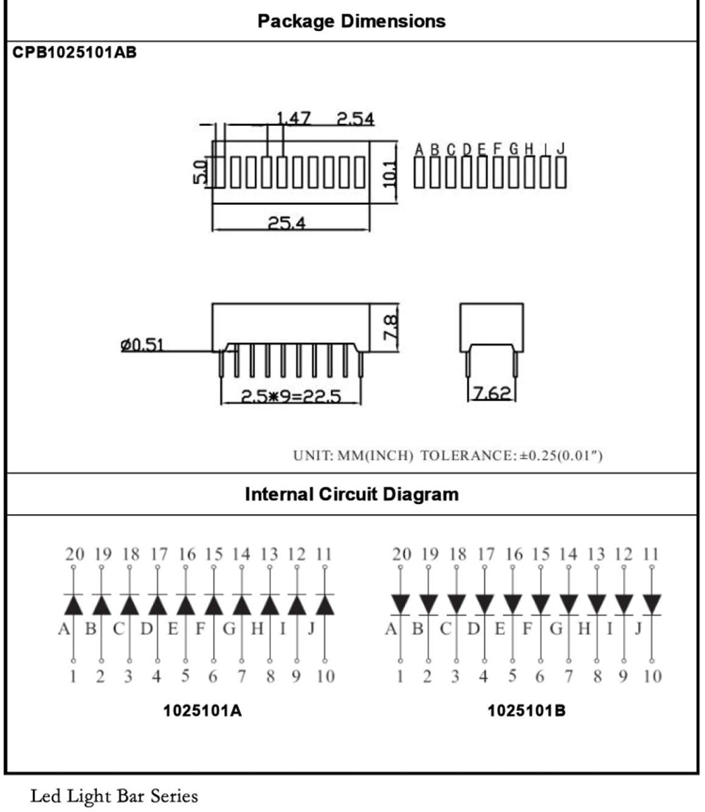 US Stock 10pcs 10-Segment Red LED Bargraph Array Display Bright Bar Graph