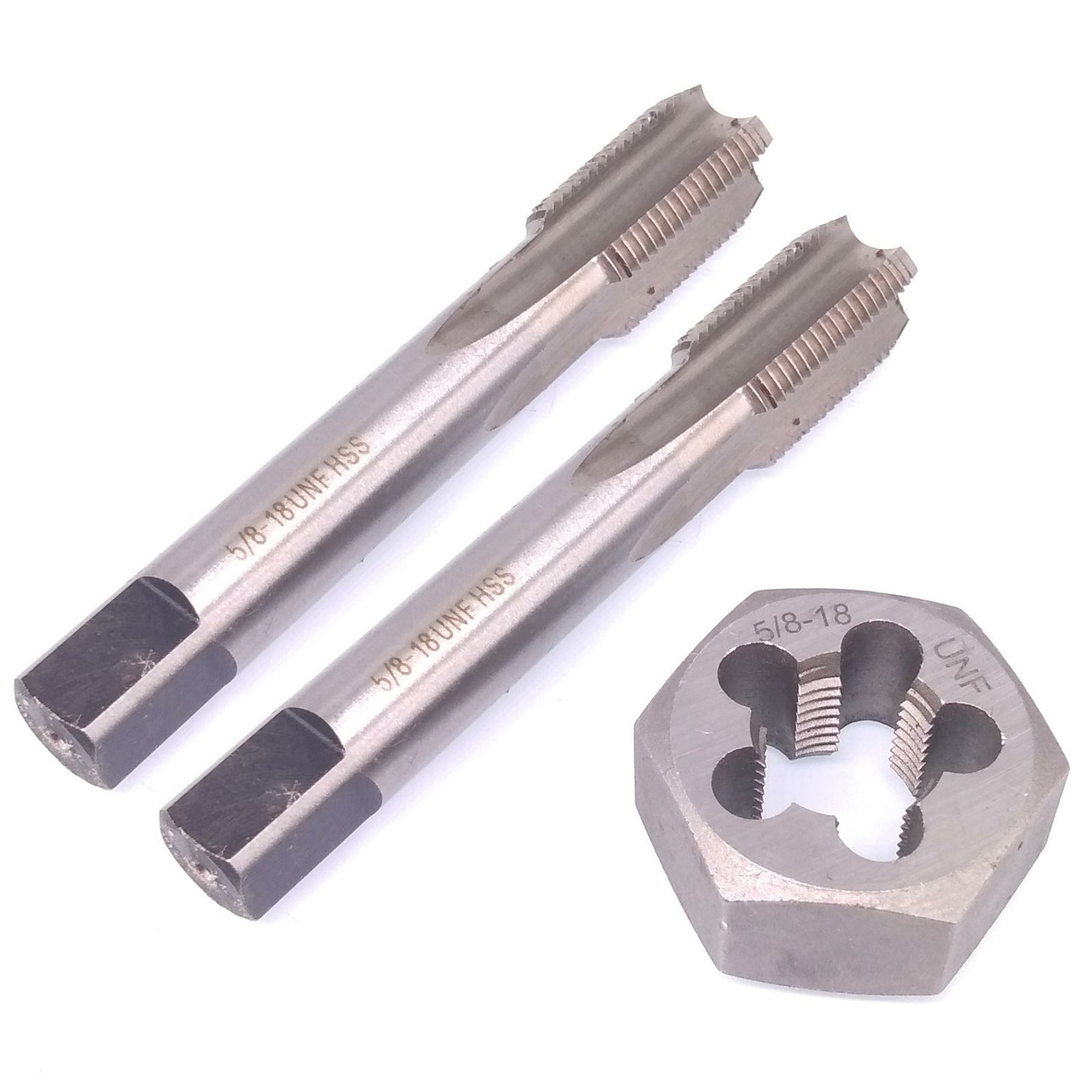 HSS 5/8-18 Taper & Plug Tap & 5/8-18 Hexagon Die Thread Right Hand Set