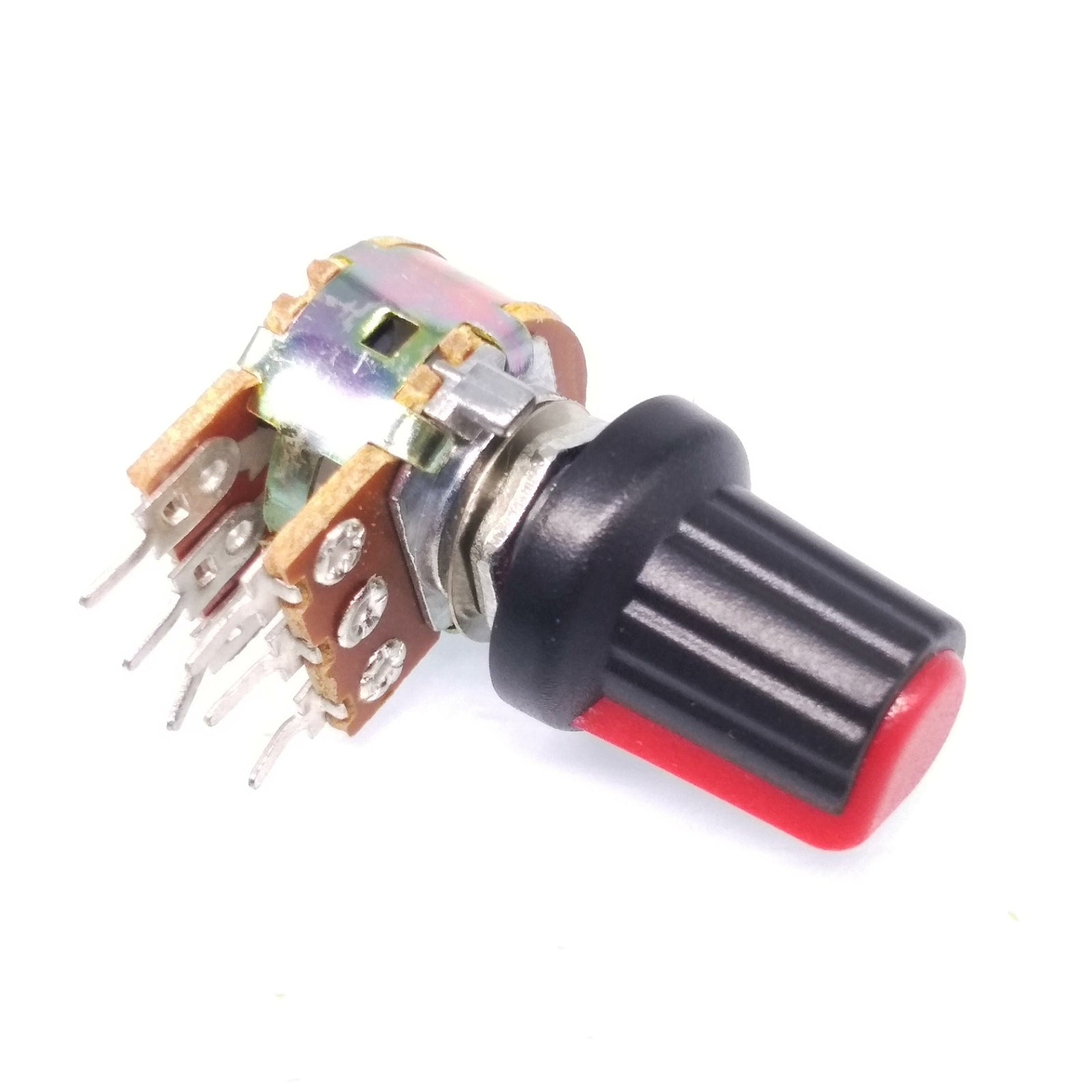 10 Units 5K B5K OHM Linear Taper Rotary Dual Potentiometer POT Red Knob