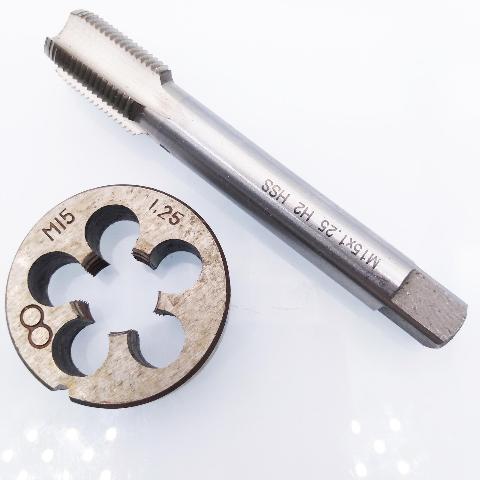 US Stock HSS M15 x 1.25mm Tap & M15 x 1.25mm Die Metric Thread Right Hand
