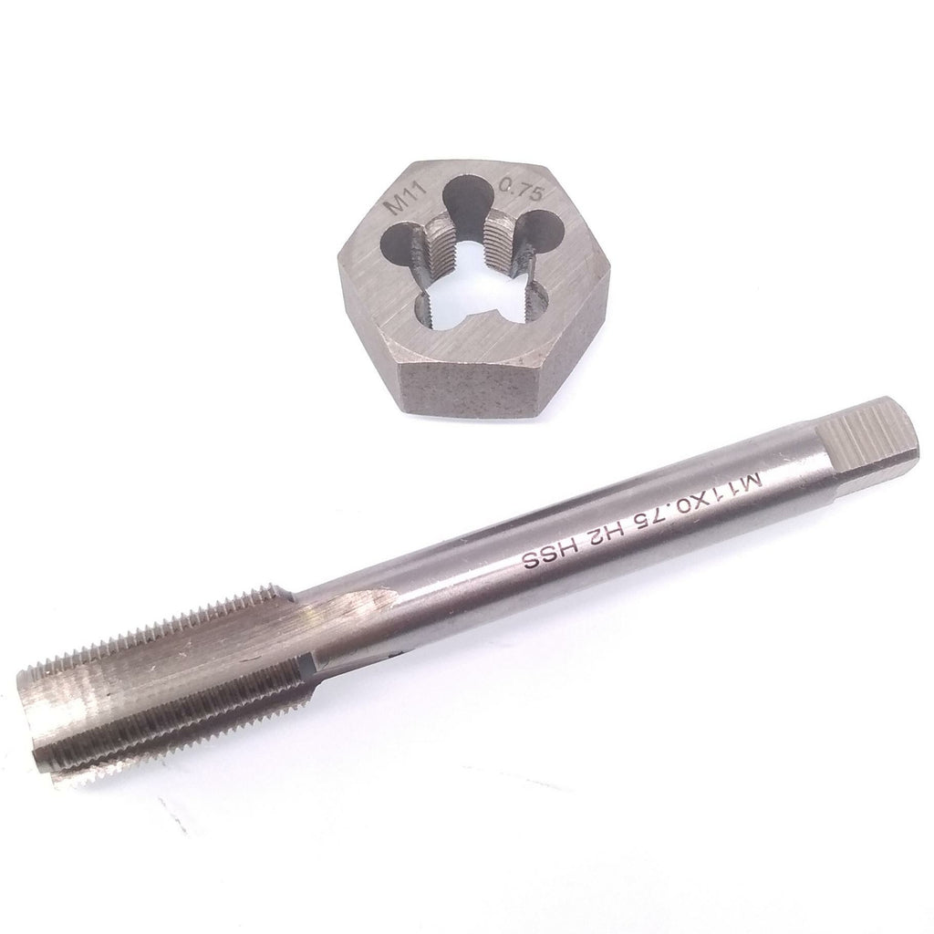 HSS M11 x 0.75mm Tap & M11 x 0.75mm Hexagon Die Metric Thread Right Hand Set