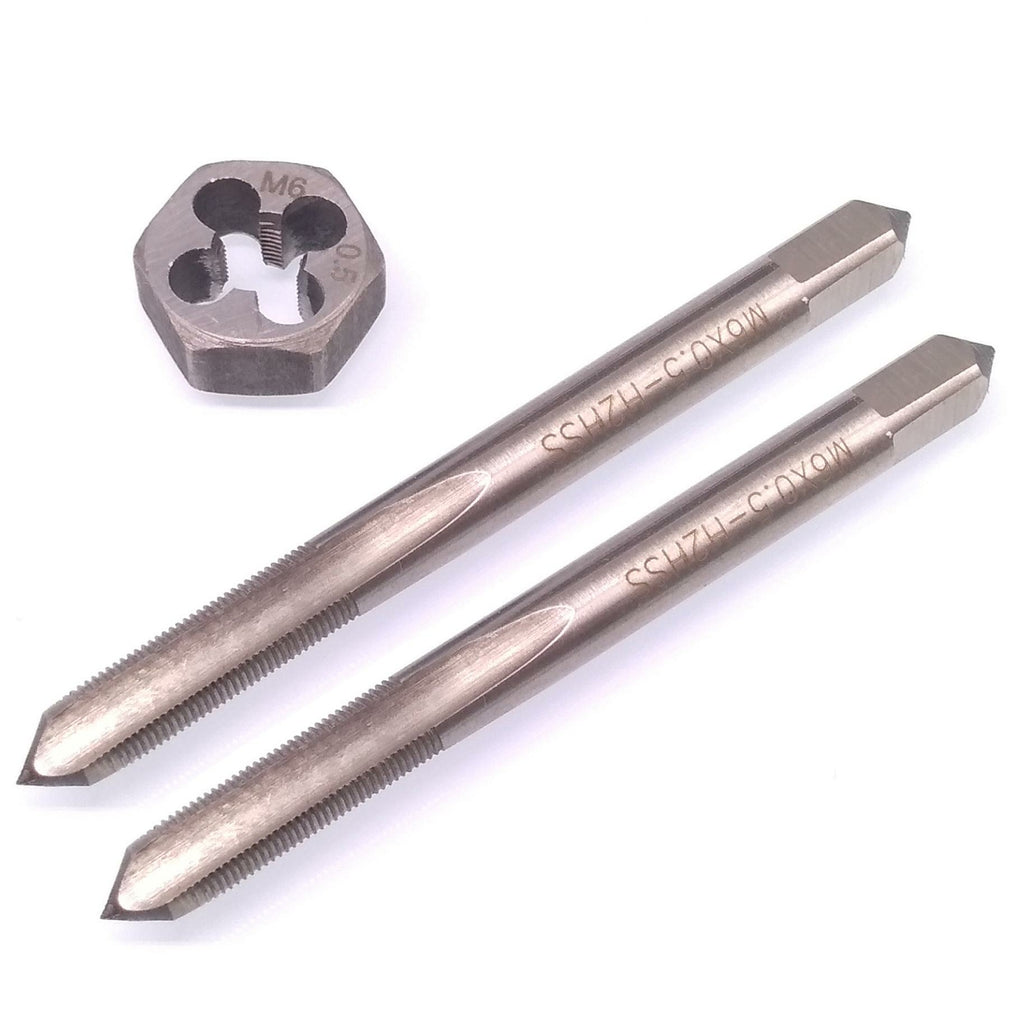 HSS M6 x 0.5mm Taper & Plug Tap & M6x0.5mm Hexagon Die Metric Thread Right Hand