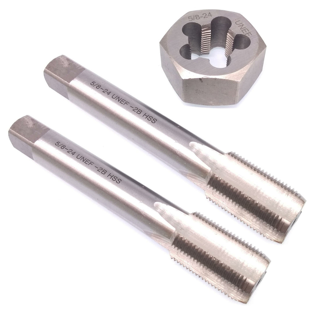 HSS 5/8-24 Taper & Plug Tap & 5/8-24 Hexagon Die Thread Right Hand Set