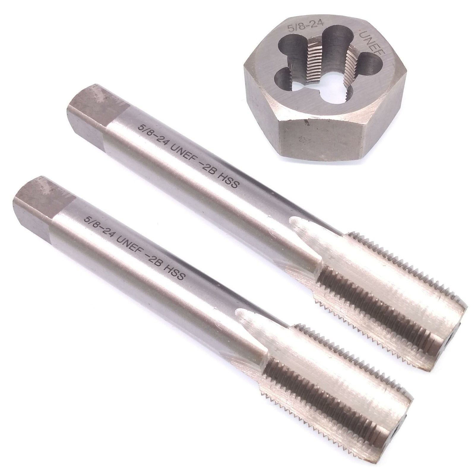 HSS 5/8-24 Taper & Plug Tap & 5/8-24 Hexagon Die Thread Right Hand Set