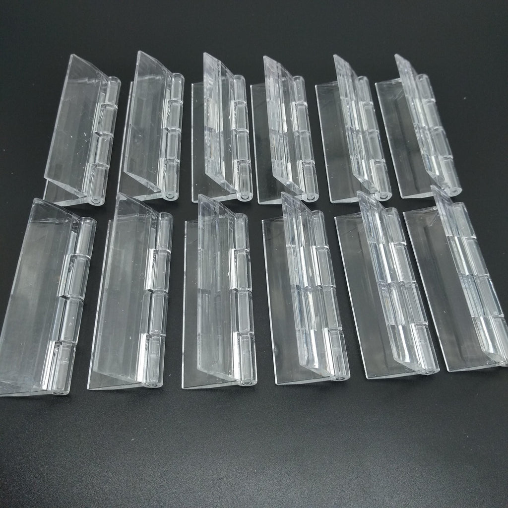 US Stock 12pcs Clear PMMA Acrylic Plastic Folding PMMA Hinge 65 x 42mm
