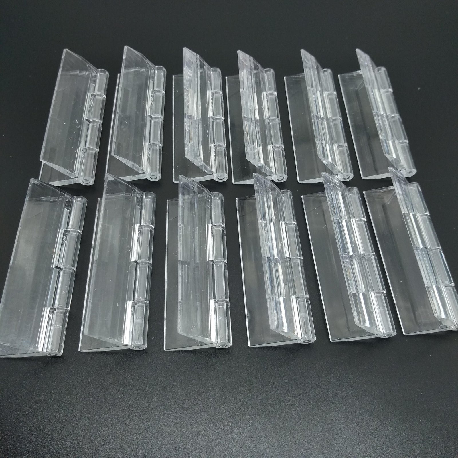 US Stock 12pcs Clear PMMA Acrylic Plastic Folding PMMA Hinge 65 x 42mm