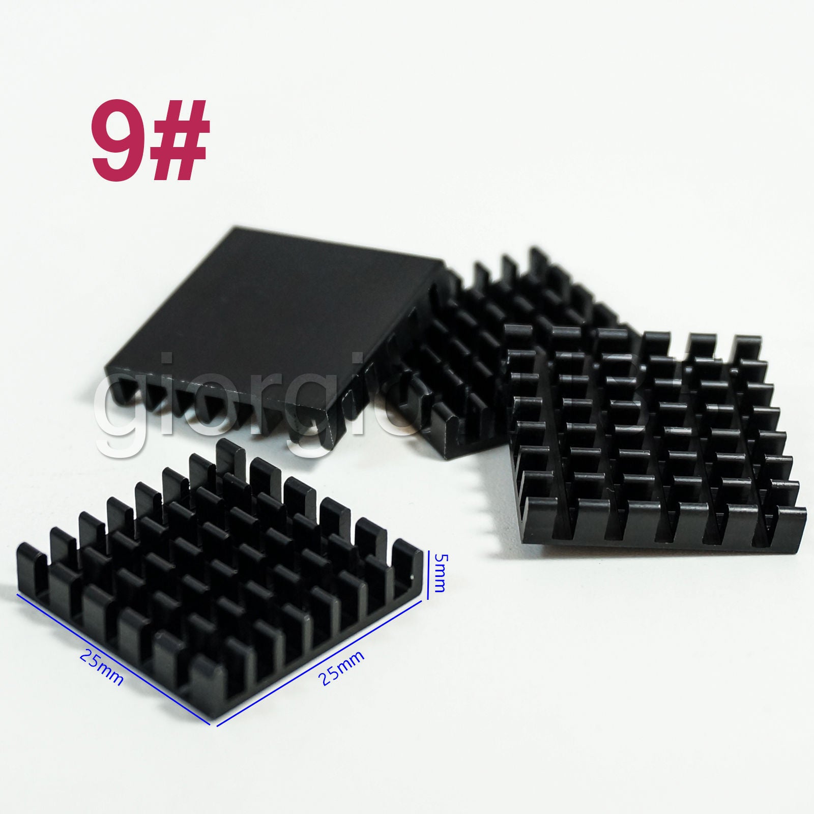 US Stock 10pcs 25 x 25 x 5mm Heat Sink Cooling Aluminum Heatsink CPU IC LED