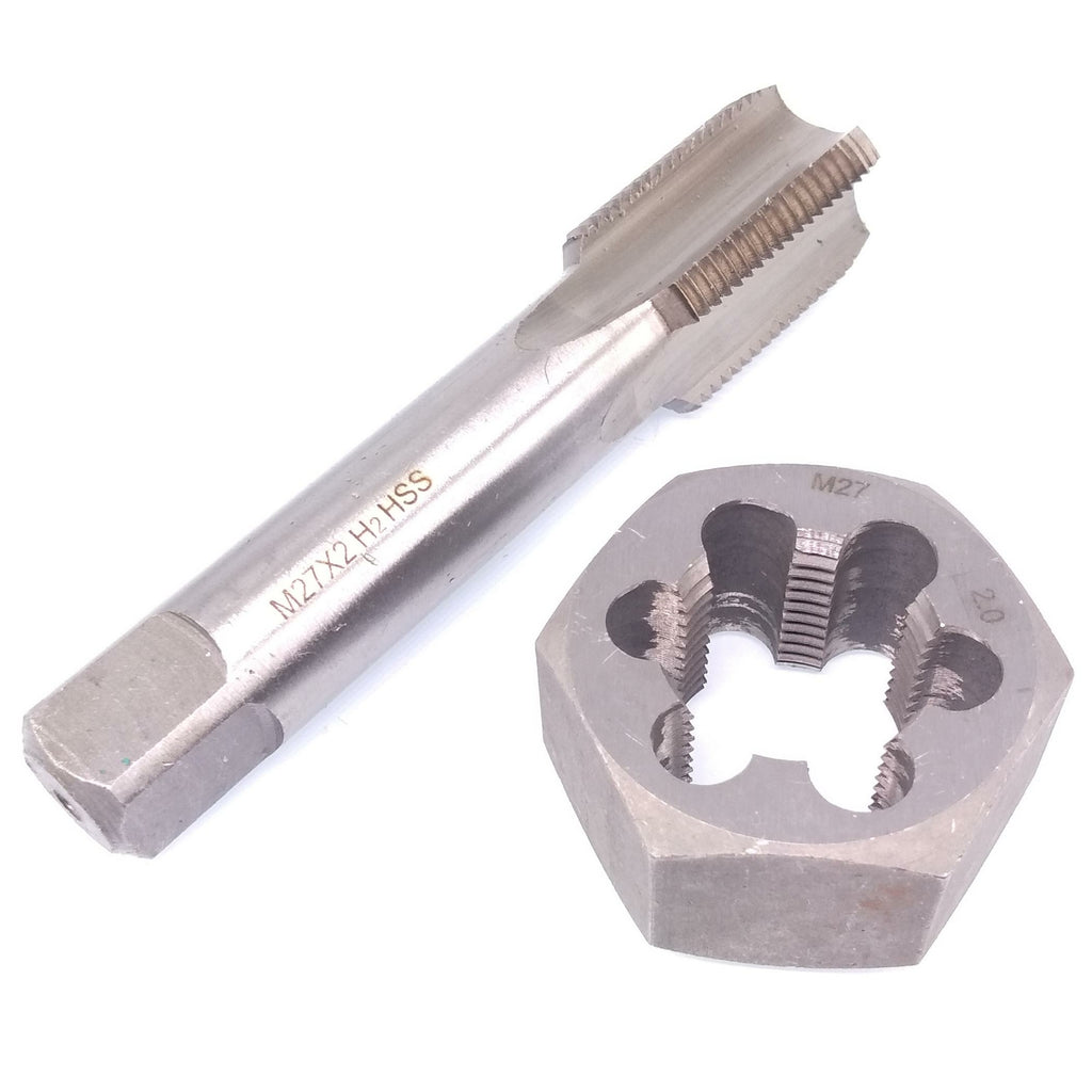 US Stock HSS M27 x 2mm Tap & 27 x 2mm Hexagon Die Metric Thread Right Hand Set