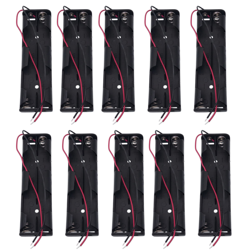 US Stock 10pcs Battery Holder Box Case w/Wire 4 X AA 6V