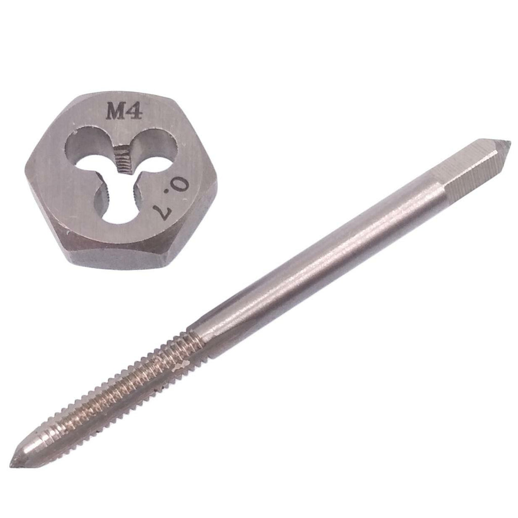 US Stock HSS M4 x 0.7mm Tap & 4 x 0.7mm Hexagon Die Metric Thread Right Hand Set