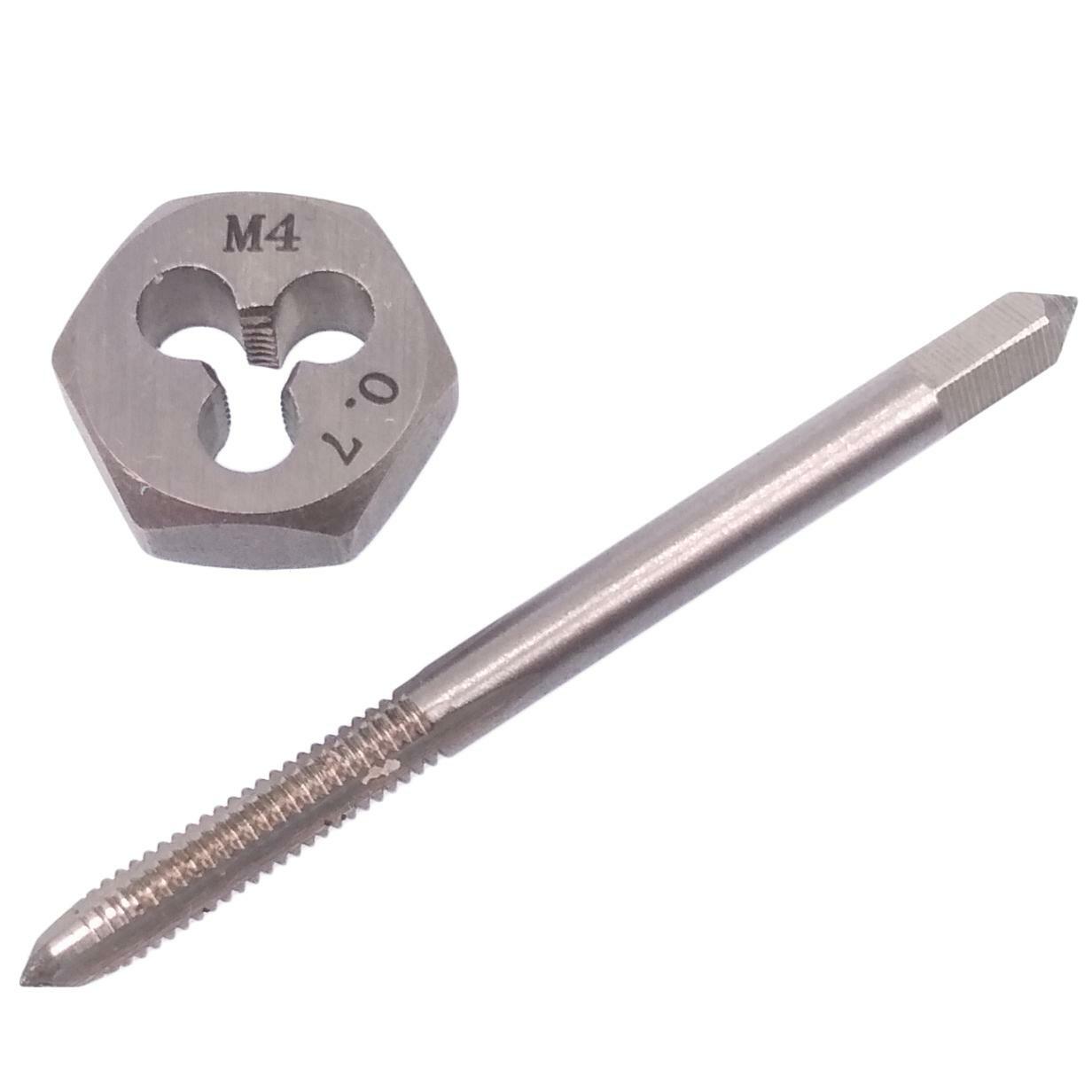 US Stock HSS M4 x 0.7mm Tap & 4 x 0.7mm Hexagon Die Metric Thread Right Hand Set