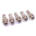 5Sets GX12 4Pin 12mm Panel Mounting Metal Aviation Connector Plug + Socket