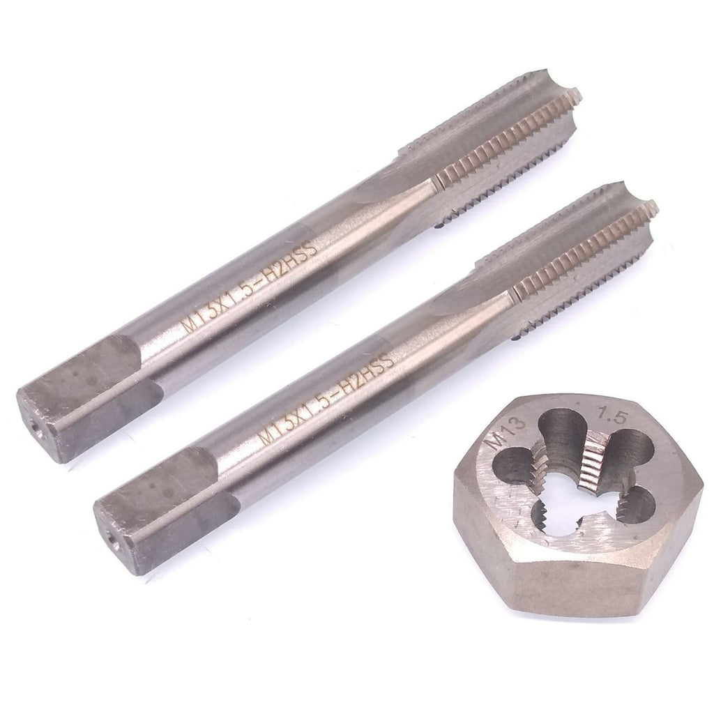 HSS M13 x 1.5mm Taper & Plug Tap & 13x1.5mm Hexagon Die Metric Thread Right Hand
