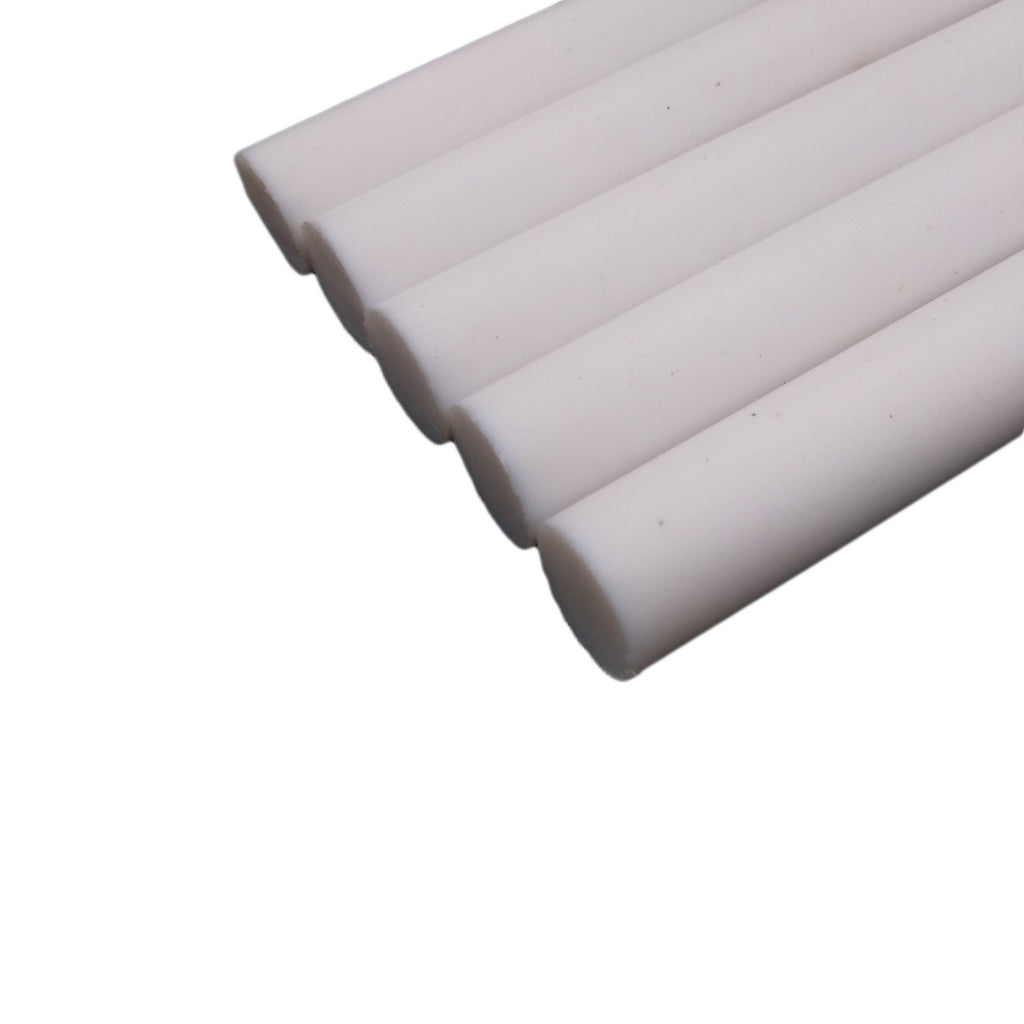 5pcs Dia 0.55" (14mm) ±10% 4" (100mm) Polytetrafluoroethylene PTFE Round Rod Bar