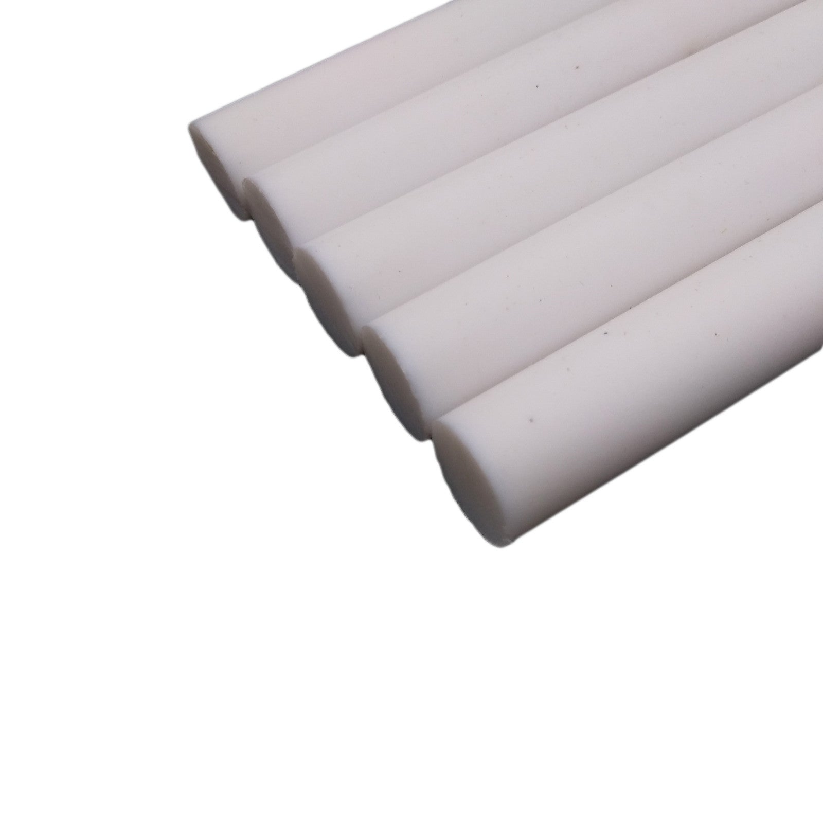 5pcs Dia 0.55" (14mm) ±10% 4" (100mm) Polytetrafluoroethylene PTFE Round Rod Bar