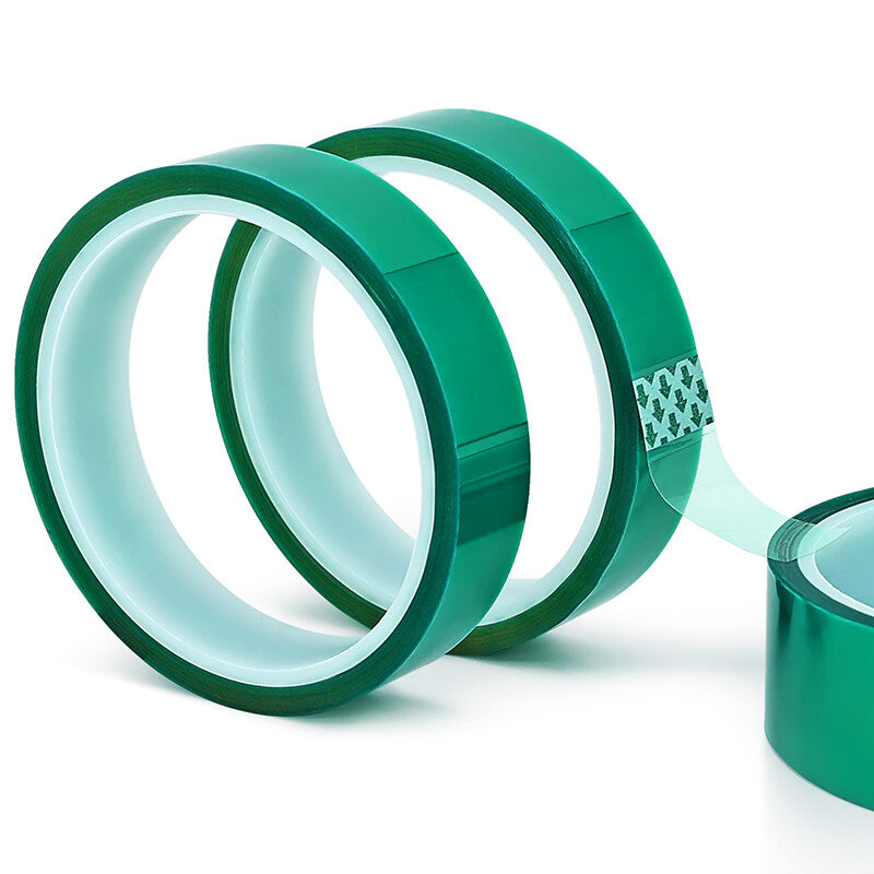 5 Roll Heat Resistant PET Green Tape High Temperature 33m(100ft)/Roll Width 30mm