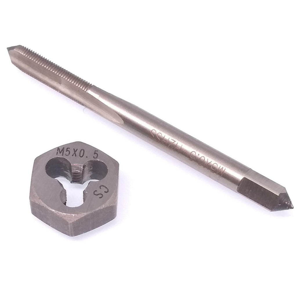 US Stock HSS M5 x 0.5mm Tap & M5x0.5mm Hexagon Die Metric Thread Right Hand Set